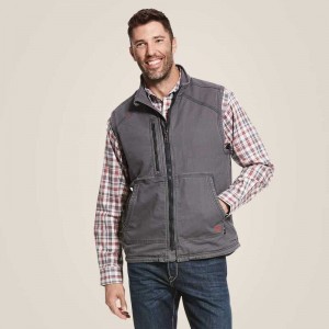 Ariat FR DuraLight Stretch Canvas Vest Grey | 816FIYSLD