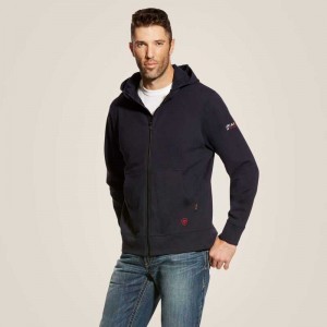 Ariat FR DuraStretch Full Zip Hoodie Navy | 742FIQHKP