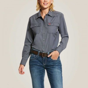 Ariat FR Featherlight Work Shirt Grey | 139KMOJDL