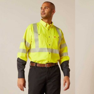 Ariat FR Hi-Vis Work Shirt Yellow | 316ESGUID