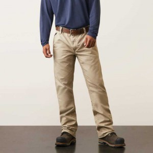 Ariat FR M4 Relaxed Workhorse Boot Cut Pant Khaki | 873GRVUAN