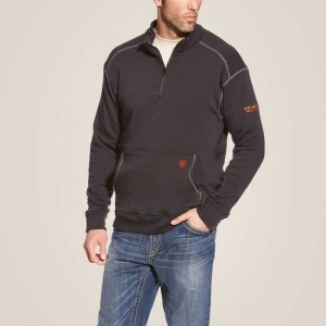 Ariat FR Polartec Fleece 1/4 Zip Top Black | 734LHXMGV