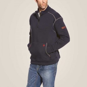 Ariat FR Polartec Fleece 1/4 Zip Top Navy | 762BEAMZP