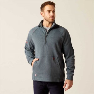 Ariat FR Primo Fleece 2.0 1/4 Zip Sweater Grey | 523MCXFYD