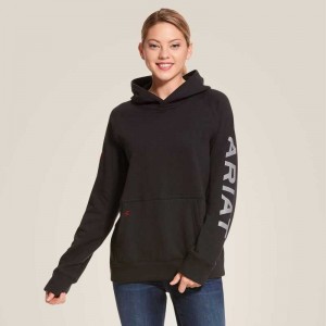 Ariat FR Primo Fleece Logo Hoodie Black | 463NLEVHU