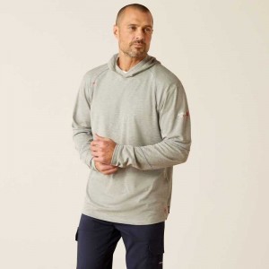 Ariat FR Primo Hooded T-Shirt Grey | 324QXATBD