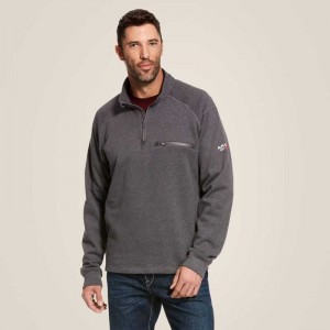 Ariat FR Rev 1/4 Zip Top Grey | 174MNSBIK