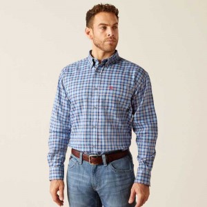 Ariat FR Sierra Work Shirt Blue | 769MGJUOS