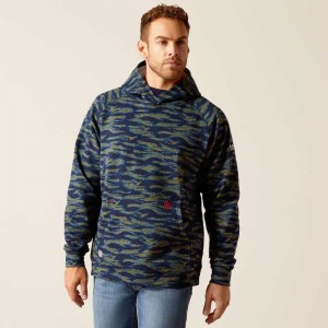 Ariat FR Smoke Hoodie Blue Camo | 047BEFAXT