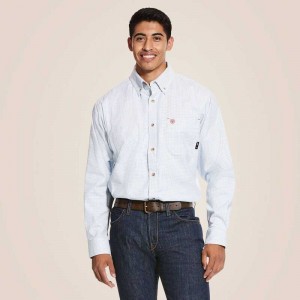 Ariat FR Twill DuraStretch Work Shirt White Multicolor | 328GQACWM