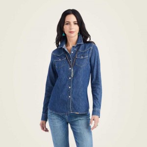 Ariat Farriday Denim Shirt Bluelight | 470AZNQWI