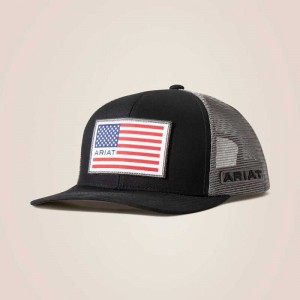 Ariat Flag Logo Patch Cap Black | 390PVFTLR