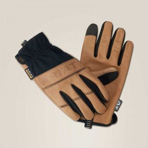 Ariat FlexPro Leather Driver Work Glove Brown / Black | 856QVTYXW