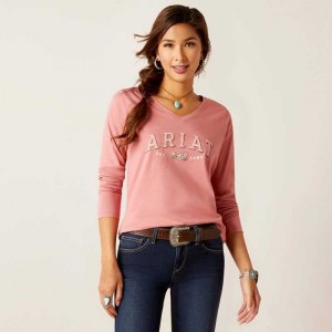 Ariat Flora Tee Rose | 491ZMQSPG