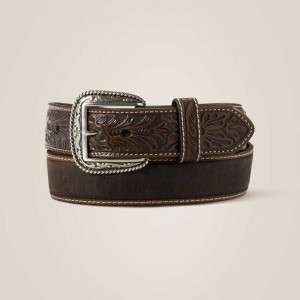 Ariat Floral embossed ends belt Brown | 305TMGUIP