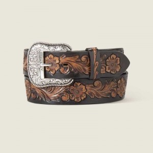 Ariat Flower Tooled Belt Brown | 241XJNLFQ