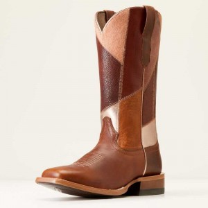 Ariat Frontier Patchwork Western Boot Brown | 345LKVOWD