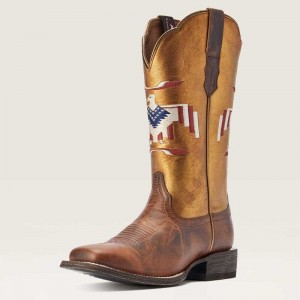 Ariat Frontier Thunderbird Chimayo Western Boot Brown | 641BOKTWZ