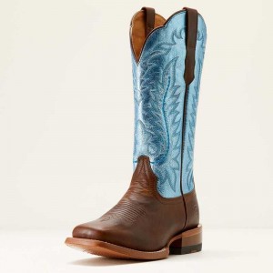 Ariat Frontier Tilly Western Boot Brown / Blue | 895ZKRMEC