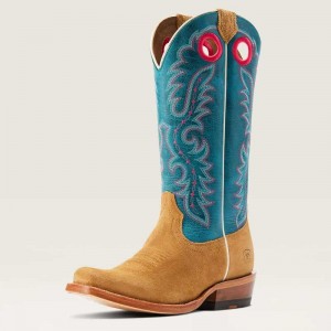 Ariat Futurity Boon Western Boot Buckskin Roughout | 469QATVSD