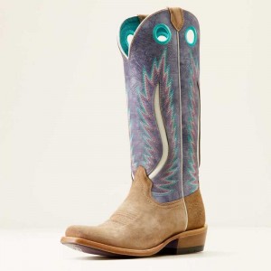 Ariat Futurity Fort Worth Western Boot Grey Brown / Lavender | 950TVZBQD