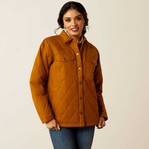 Ariat Grizzly Quilted Barn Jacket Brown | 625SETUMB