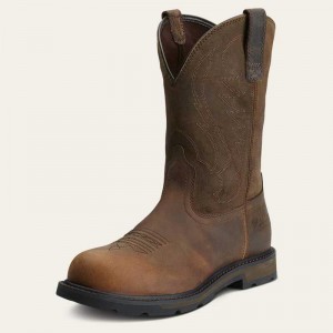 Ariat Groundbreaker Steel Toe Work Boot Brown | 018FXZEHI