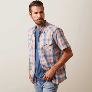 Ariat Hadrian Retro Fit Shirt Blue | 504FIRTMY