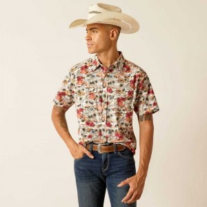 Ariat Hakeem Retro Fit Shirt Egret | 594WCLZKG