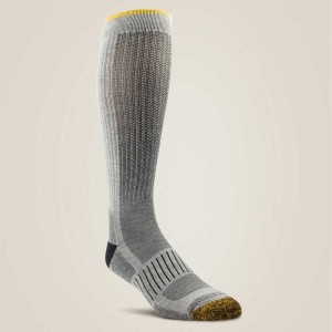 Ariat High Performance Mid Calf Tek Work Sock 2 Pair Pack Grey | 730OAPLMZ