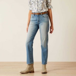 Ariat High Rise Bridle Slim Straight Leg Jeans Abeline | 683EHXSWO