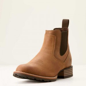 Ariat Hybrid Low Boy Round Toe Western Boot Brown | 067ITVBND