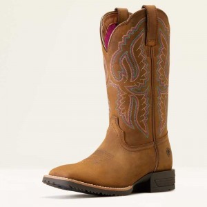 Ariat Hybrid Ranchwork Western Boot Brown | 708DSGCQJ