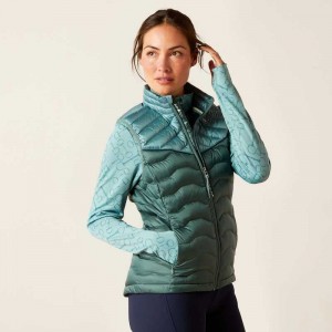 Ariat Ideal Down Vest Silver Deep Green | 985MGAZOR