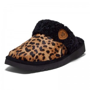 Ariat Jackie Square Toe Slipper Cheetah Hair On | 256VGXYZM