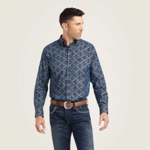 Ariat Keanu Classic Fit Shirt Blue | 802JLBKEQ