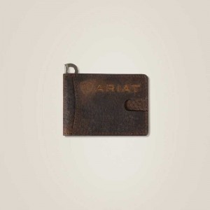 Ariat Large Logo Clip Wallet Brown | 601FQRXAG