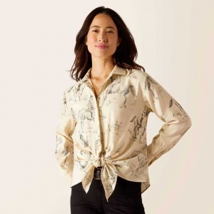 Ariat Larkspur Blouse White | 583HZVMSD