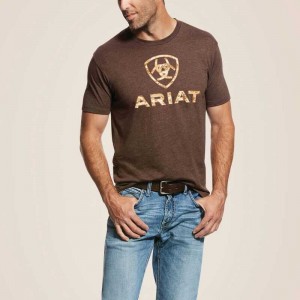 Ariat Liberty USA Digi Camo T-Shirt Brown | 891LGRUNM