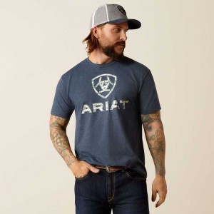 Ariat Liberty USA Digi Camo T-Shirt Navy | 612IQDJTU