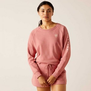 Ariat Logo Sweatshirt Rose | 327OCIWVS