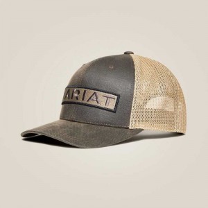 Ariat Long Rectangle Logo Patch Cap Brown | 467KYVZWR