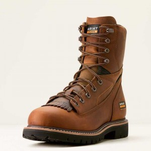 Ariat Longview Shock Shield 8' Waterproof Work Boot Copper Brown | 795URPNYJ