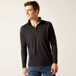 Ariat Lowell 1/4 Zip Recycled Materials Baselayer Black | 243TBKOLM