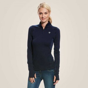 Ariat Lowell 2.0 1/4 Zip Baselayer Navy | 586QEIBGS