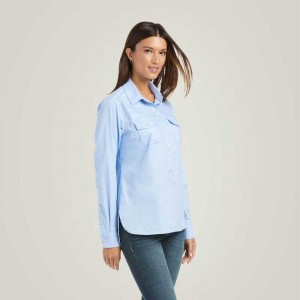 Ariat Loyola Popover Shirt Blue | 389JPXASC