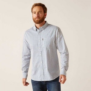 Ariat Mac Stretch Modern Fit Shirt White | 716CHNTUF