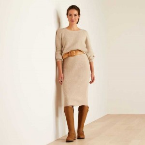 Ariat Malvern Sweater Beige | 278ZIJHTG