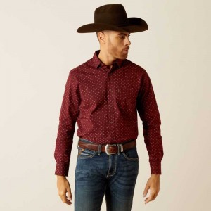 Ariat Mckinley Modern Fit Shirt Burgundy | 468QKEOPA