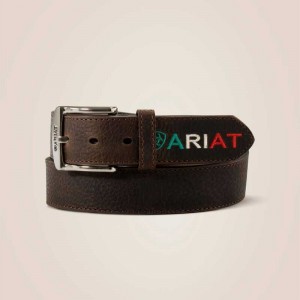 Ariat Mexico embossed logo belt Brown | 253DHQEMR